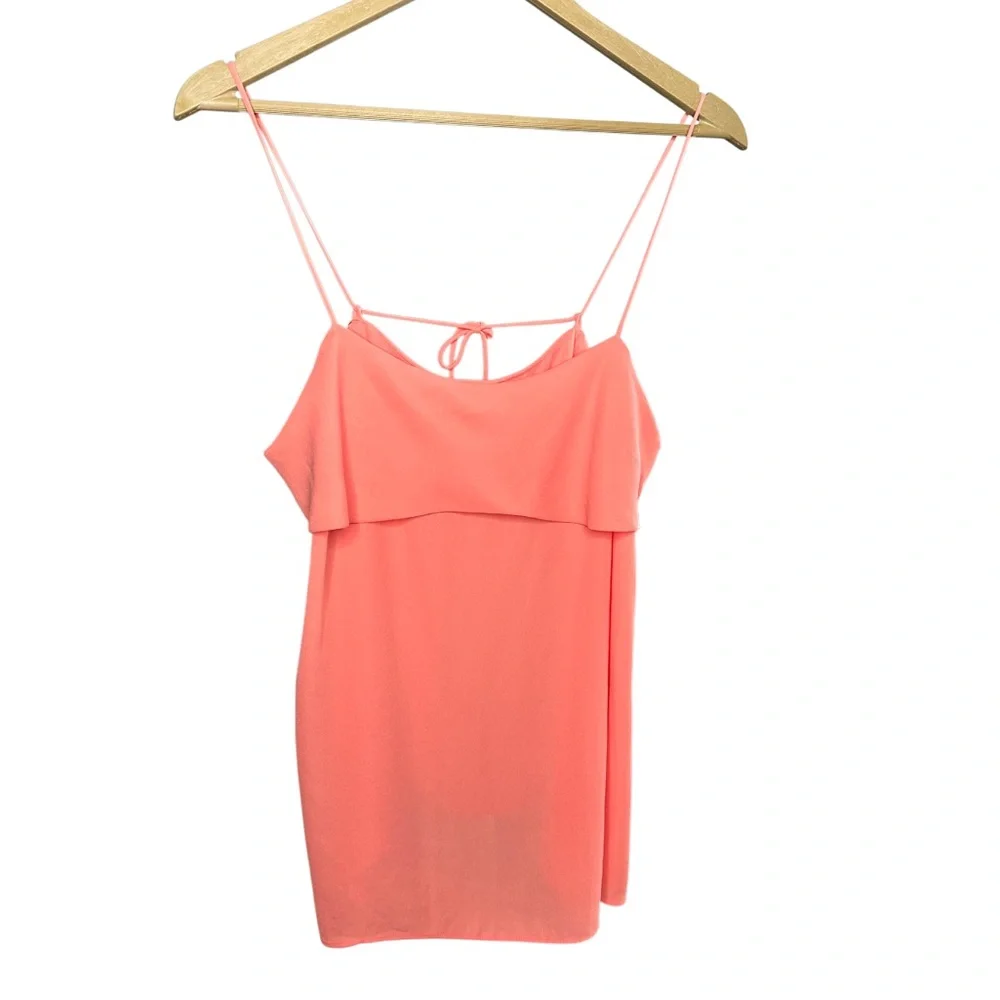 Veronica M | Coral Pink Flowy Camisole Tank Top | Double Strap | Size M - Picture 2 of 5